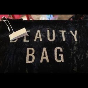 Limited edition Black Crushed Velvet Quilted Koala Makeup Bag BNWT